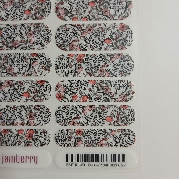 Jamberry Nail Wraps with Black and Pink Design - Picture 2 of 4